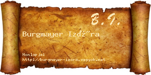 Burgmayer Izóra névjegykártya